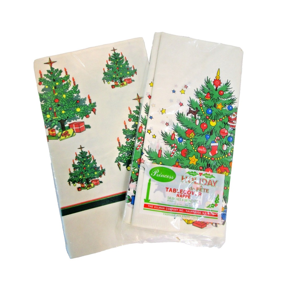 Princess & Artfaire Vintage Christmas Tree Table Covers Paper New Sealed 54 x 96